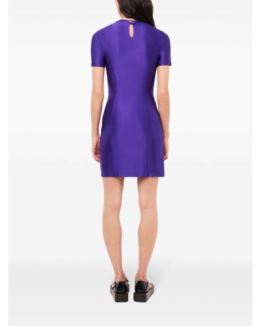 Rabanne Purple Drapé Pression Mini Dress