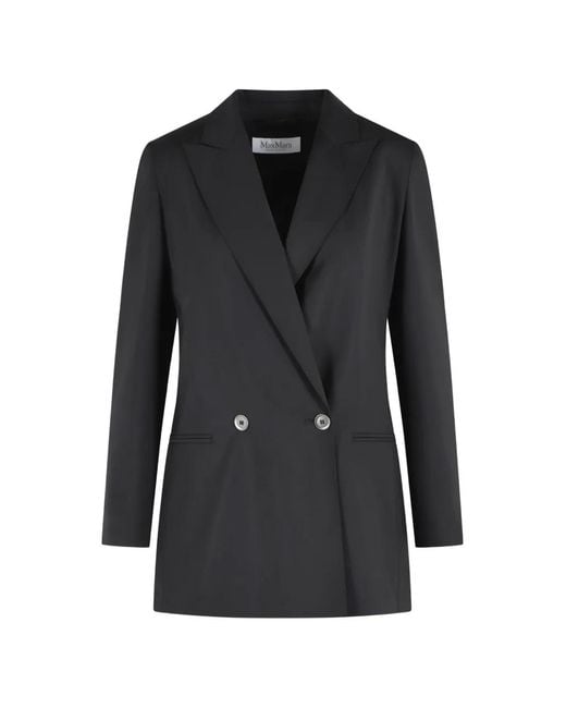 Max Mara Black Bikini Double-Breasted Blazer