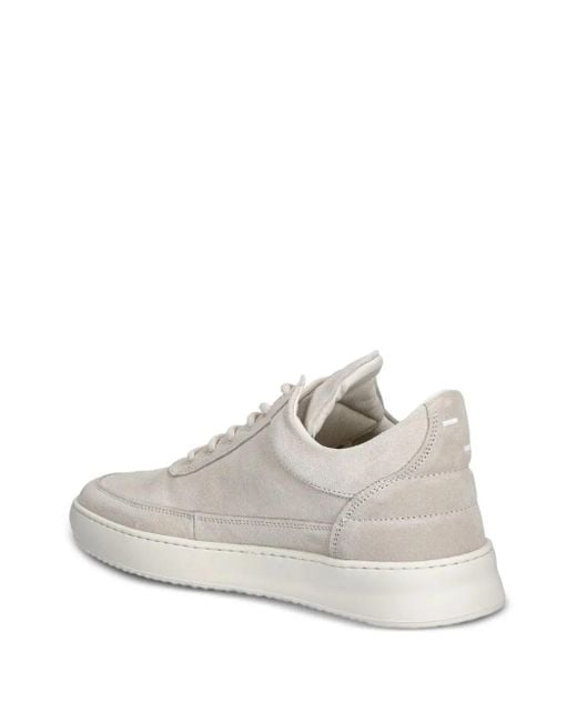 Filling Pieces White Jet Runner Low-Top Suede Sneakers for men