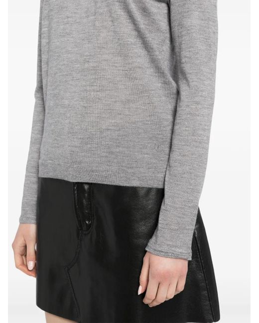 Tom Ford Gray Turtleneck Knitted Top