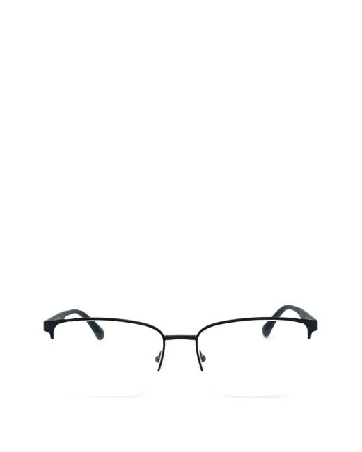Chesterfield White Rectangular Semi-Rimless Glasses for men