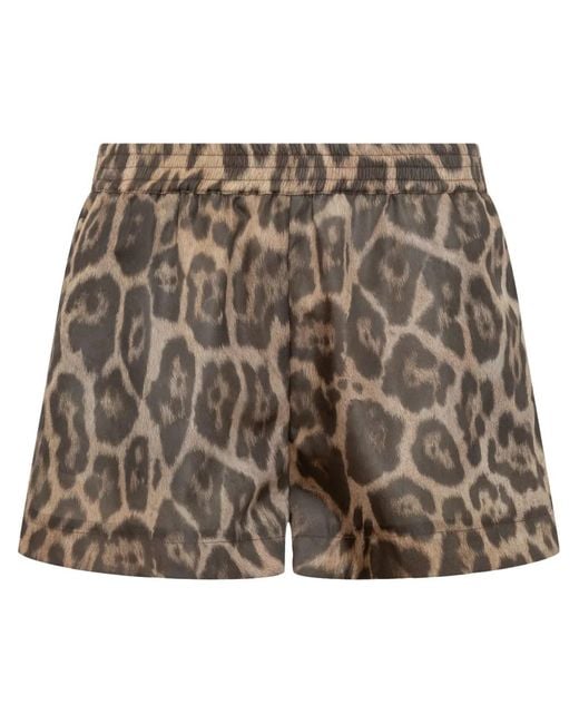 Stella McCartney Brown Leopard Print Shorts