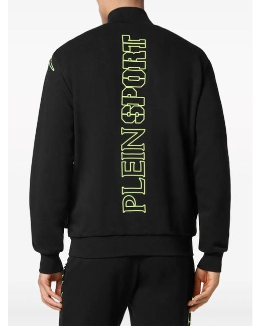 Philipp Plein Black Logo-Appliqué Track Jacket for men