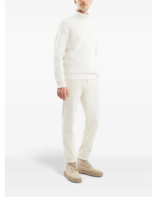 Fay White Virgin-Wool Jumper for men