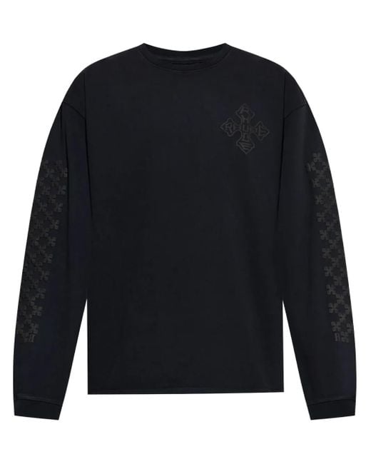 Rhude Blue Raised-Logo Cotton Sweatshirt for men