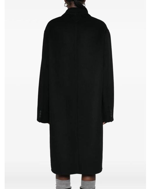 Prada Black Single-Breasted Notched-Lapels Coat