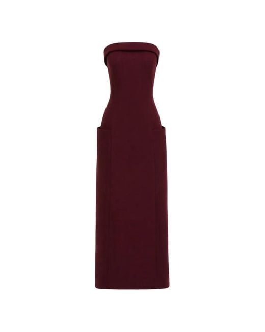 Gemy Maalouf Purple Strapless Pocket-Detail Dress