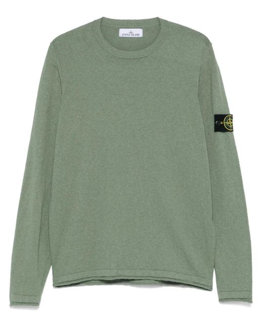 Stone Island Trui Met Compass-Logopatch in het Green voor heren