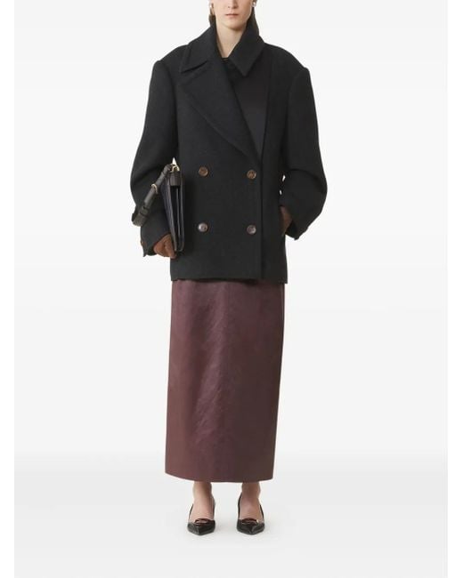 Lanvin Black Double-Breasted Long-Sleeve Jacket
