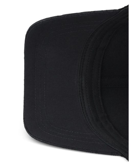 Karl Lagerfeld Black Monogram-Pattern Logo-Patch Cap for men