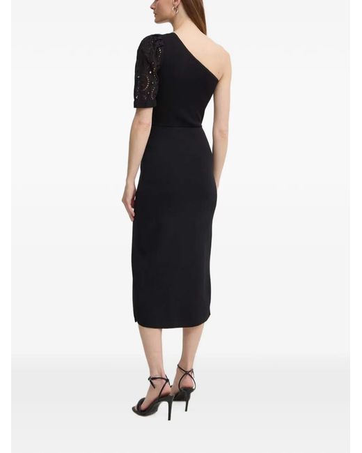 Morgan Black Rmabela One-Shoulder Midi Dress