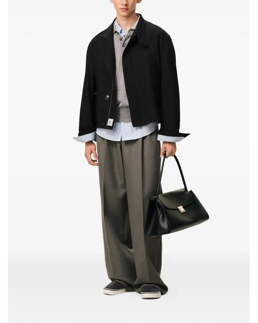 AMI Black Zipup Wool Jacket for men