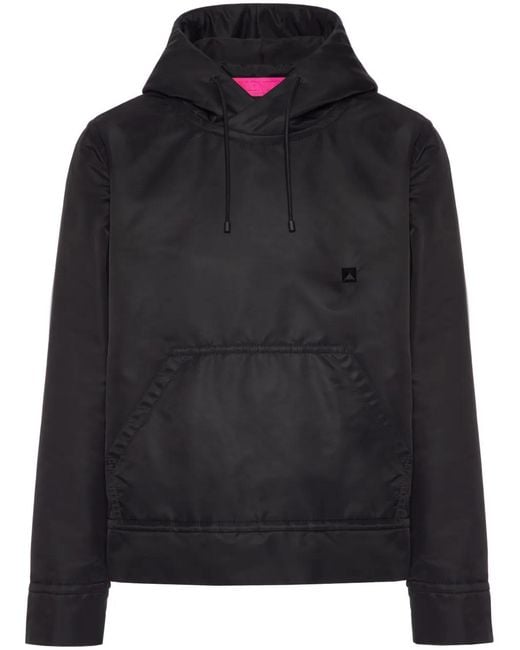 Valentino Garavani Black Stud-Detail Padded Hoodie for men