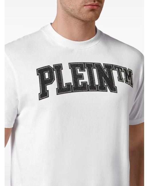 Philipp Plein Black Logo-Embellished T-Shirt for men
