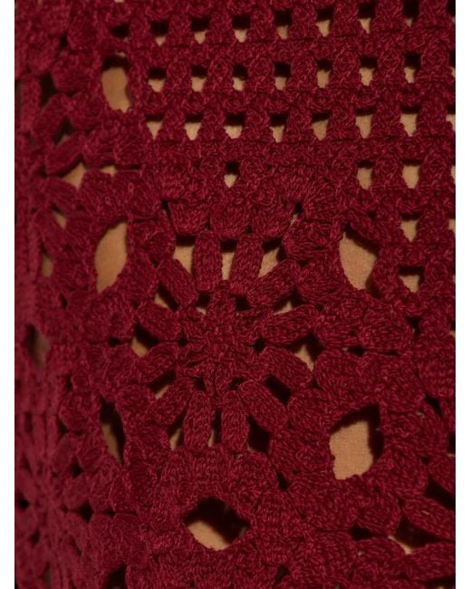 FRAME Red Crochet Sleeveless Top