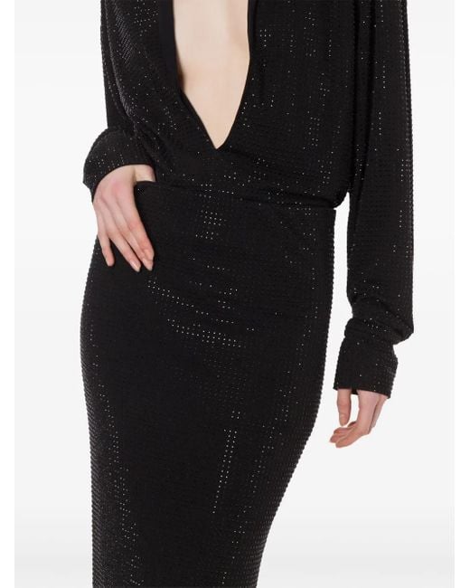 Philosophy Di Lorenzo Serafini Black Rhinestone-Embellished Skirt