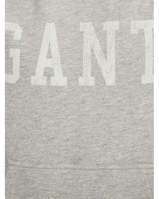 Sudadera con capucha y logo Gant de hombre de color Gray