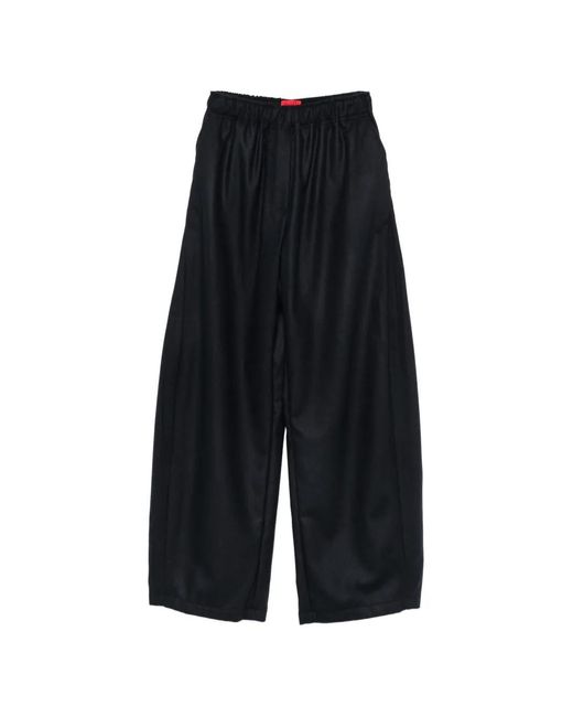 Thelatest Blue Elasticated-Waistband Wide-Leg Trousers