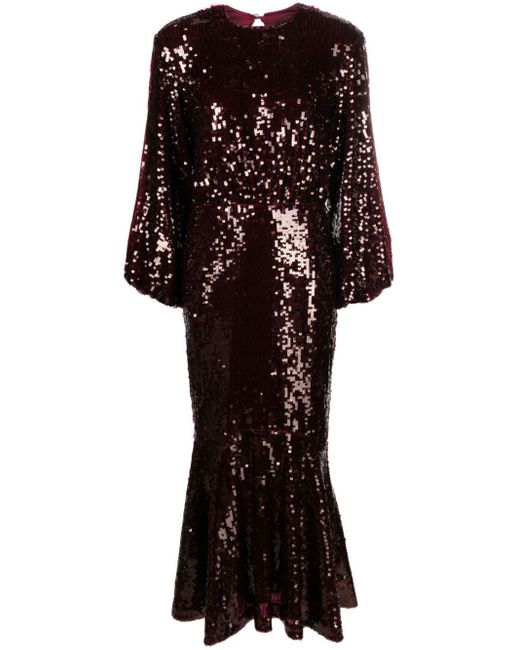 ROTATE BIRGER CHRISTENSEN Black Sequin Embellished Maxi Dress