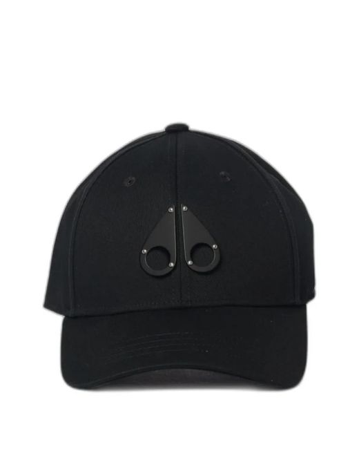 Moose Knuckles Black Logo-Plaque Baseball Cap for men