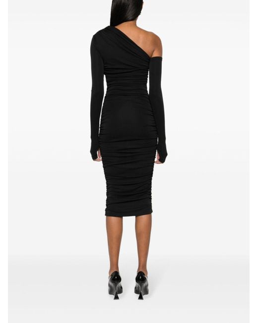 ANDAMANE Black Olimpia One-shoulder Mini Dress