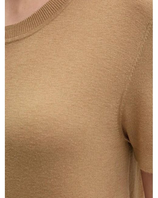 Benetton Natural Short-Sleeve Knitted T-Shirt