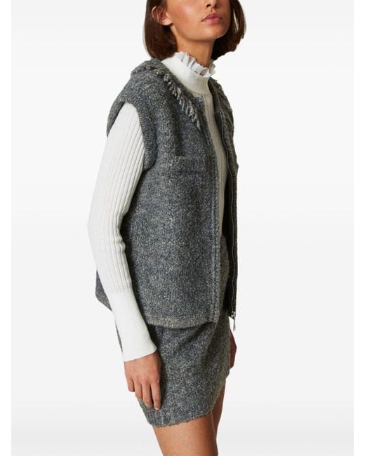 Twin Set Boucle Gilet in Gray Lyst