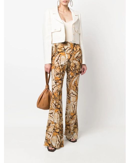 Alberta Ferretti White Single-Breasted Cropped Blazer