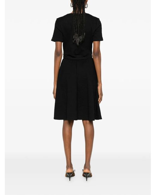 Marc Cain Black Belted Textured Mini Dress