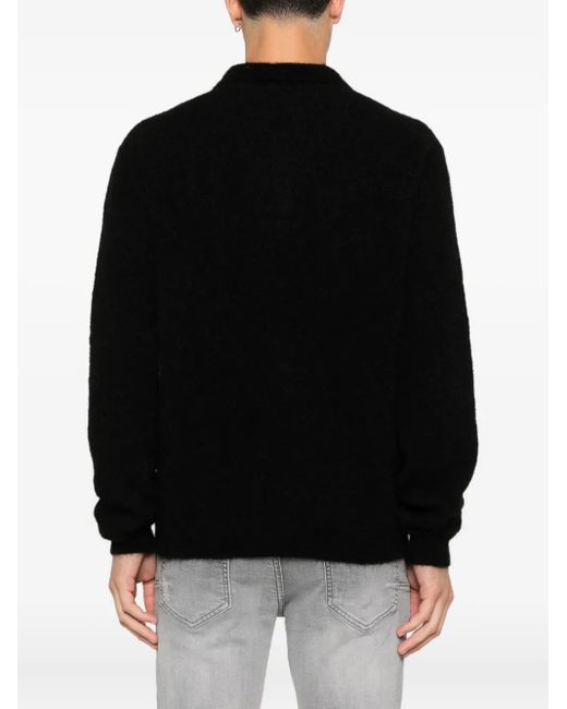 sunflower Black Polo-Collar Sweater for men