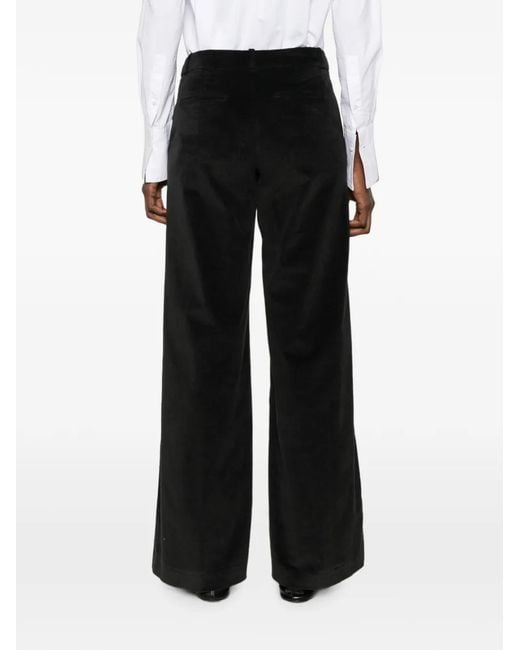 19.61 MILANO Black Concealed-Fastening Wide-Leg Trousers