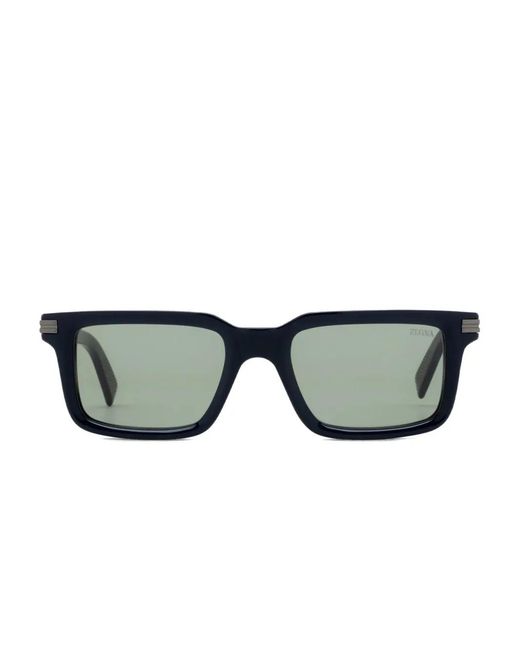 Zegna Sonnenbrille Mit Eckigem Gestell in Blue für Herren