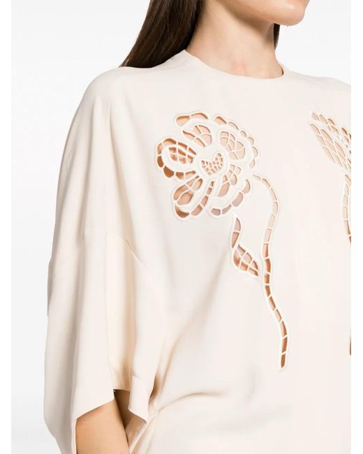 Stella McCartney White Broderie-Anglaise Floral Long Dress