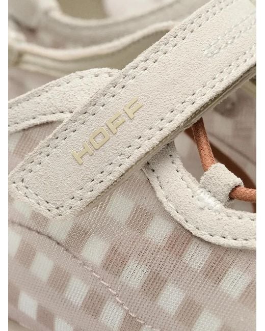 HOFF White Bridge Gingham-Pattern Touch-Strap Sneakerinas