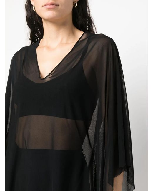 Fisico Gray Sheer V-Neck Tunic