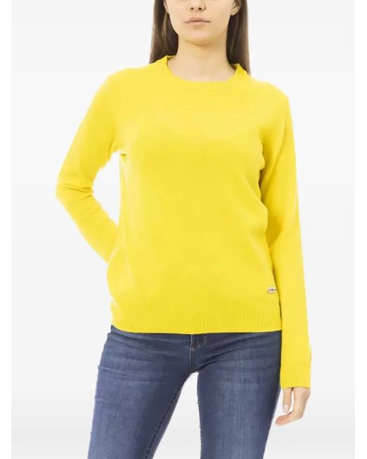 Baldinini Yellow Cashmere Round-Neck Sweater