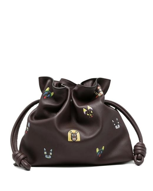 Loewe Black Flamenco Leather Medium Clutch