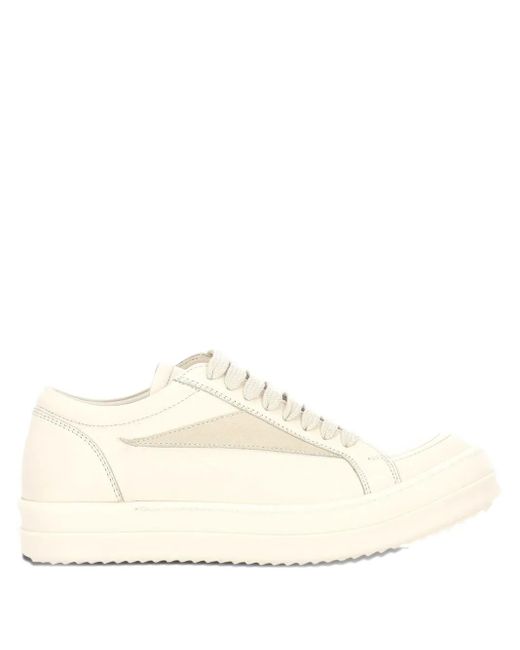 Rick Owens Leren Sneakers Met Vlak in het Natural