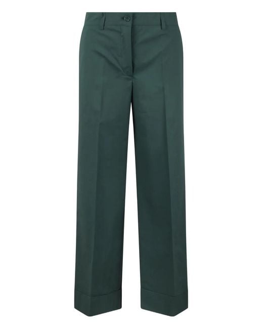 P.A.R.O.S.H. Green Cotton Trousers