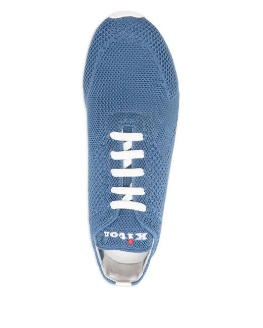 Kiton Blue Mesh Lace-Up Sneakers for men