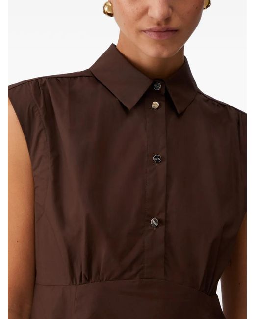 Liu Jo Brown Short Poplin Dress