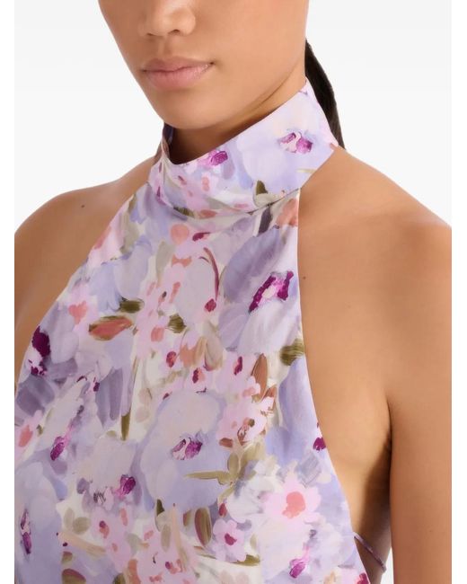 Balmain Purple Poppy Flower Dress