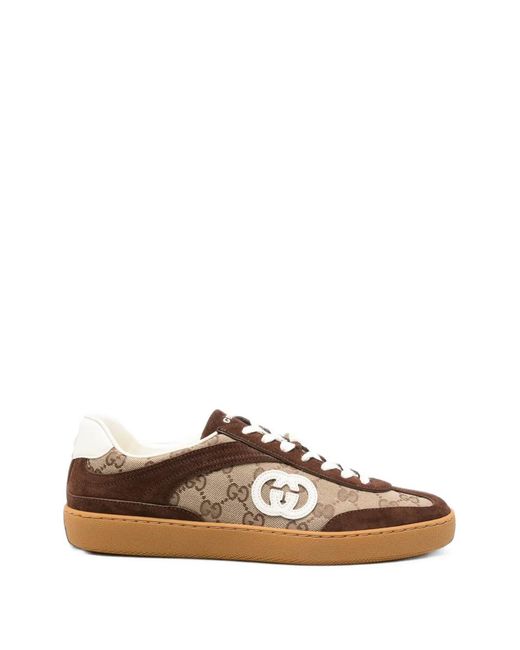 Gucci Brown G75 Lace-Up Sneakers for men
