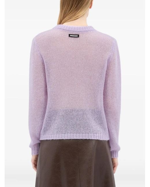 MSGM Purple Round-Neck Top