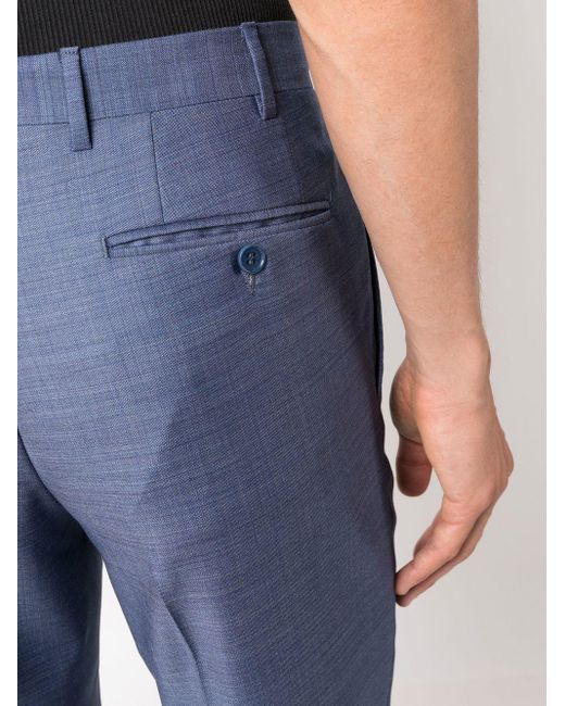 Pantalon droit à taille mi-haute Canali pour homme en coloris Blue