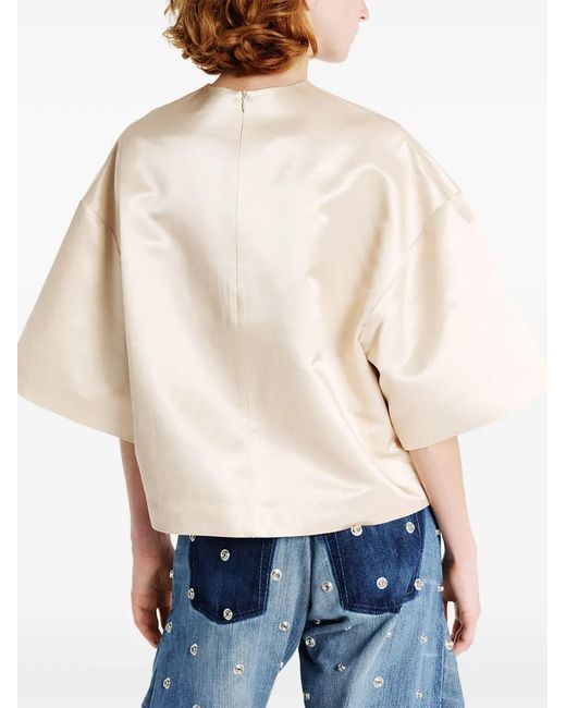 A.W.A.K.E. MODE White Egg-Print Blouse