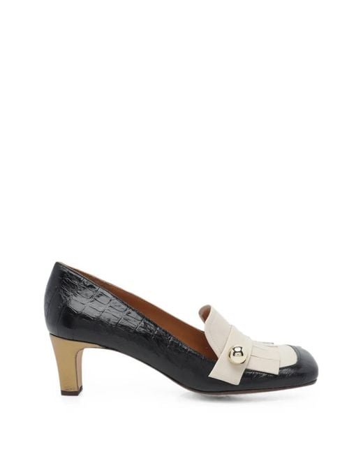 Chie Mihara Black Shimone Croc-Effect Pumps