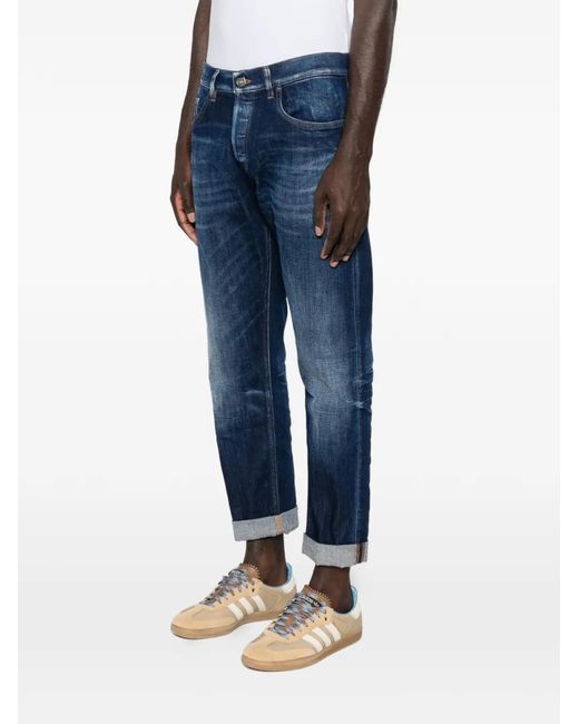 Dondup Blue Button Denim Jeans for men