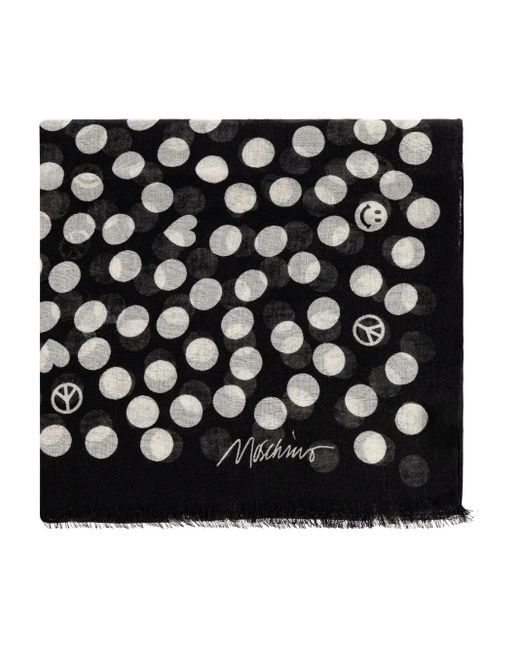 Fular con motivo de lunares Moschino de color Black