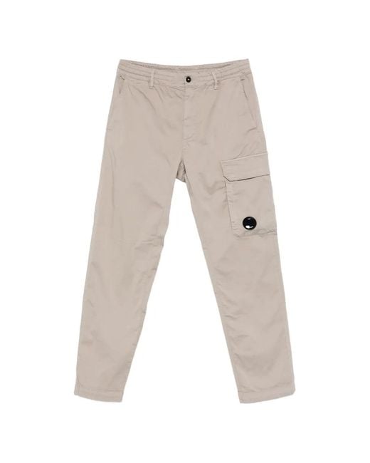 C P Company Natural Lens-Detail Cargo-Pocket Trousers for men